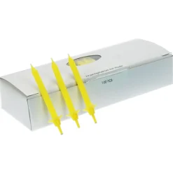 Overig Taartkaarsjes met houder 6cm 100st. Geel**