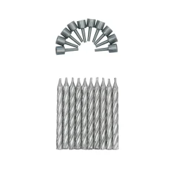 Clearance Overig Taartkaarsjes met houders Zilver 10st**
