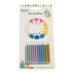 Online BrandNewCake Taartkaarsjes met houders Multi Glitter 24st