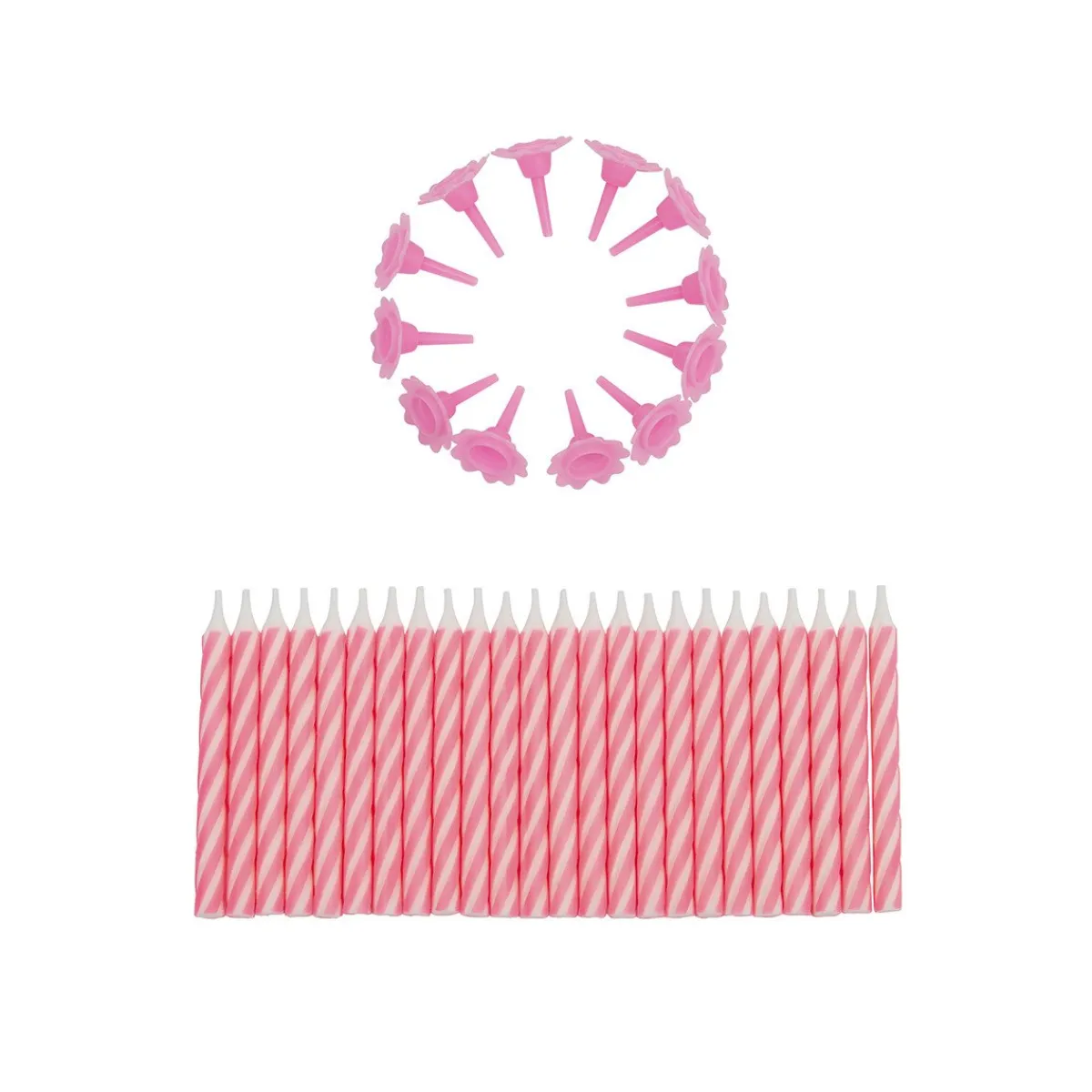 Best Overig Taartkaarsjes met houders Roze 24st