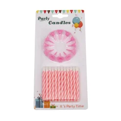 Best Overig Taartkaarsjes met houders Roze 24st