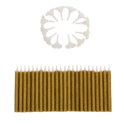 Best BrandNewCake Taartkaarsjes met houders Goud Glitter 24st