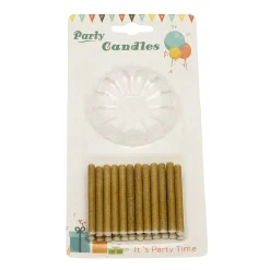 Best BrandNewCake Taartkaarsjes met houders Goud Glitter 24st