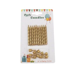 Clearance Overig Taartkaarsjes met houders Goud 10st