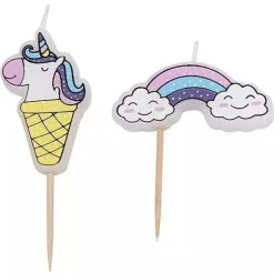 Online Overig Taartkaarsjes Unicorn & Regenboog**