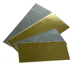 New Overig Taartkarton Goud/Zilver Rechthoek 15,5 x 7,5 cm per stuk