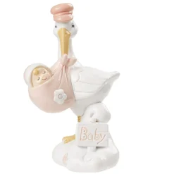 Online Overig Taartopper Ooievaar Roze Polystone 9cm