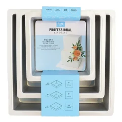 Outlet PME Taartpan Vierkant 7,5cm(h) Set/3