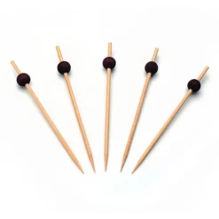 Overig Taartprikker Bamboe Zwarte Bol 12cm 250st.