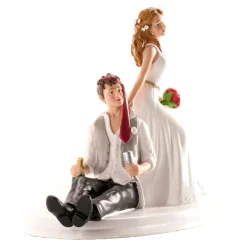 Hot Taarttopper Bruidspaar Bruidegom Laveloos Polystone 14,5cm