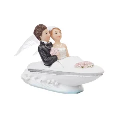 Outlet Overig Taarttopper Bruidspaar in Boot Polystone 9cm