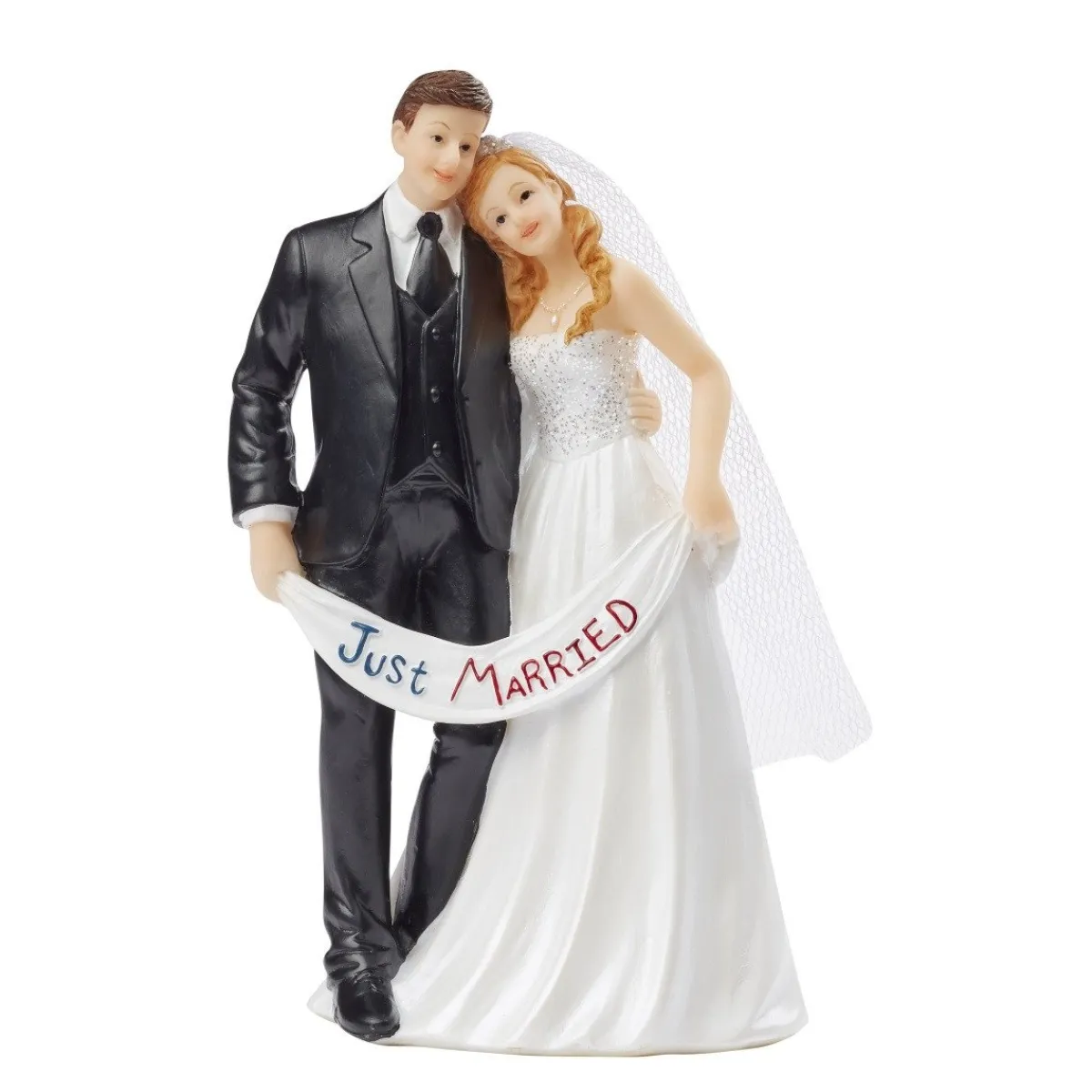 Best Overig Taarttopper Bruidspaar Just Married Polystone 13,5cm