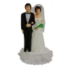 Online Taarttopper Bruidspaar Kunststof met Tule 12cm