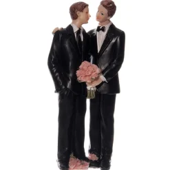 Taarttopper Bruidspaar Mannen Polystone 15cm