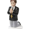 Overig Taarttopper Communie Jongen met Kruis Polystone 7cm