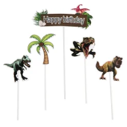 New Overig Taarttopper Dino's Happy Birthday 5st.**