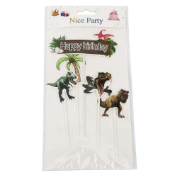 New Overig Taarttopper Dino's Happy Birthday 5st.**