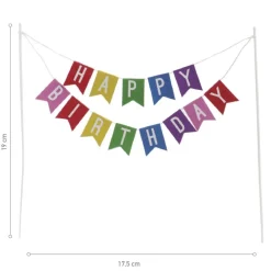 Overig Taarttopper Happy Birthday Vlaggenlijn