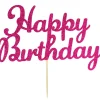 New Culpitt Taarttopper Happy Birthday Roze 15x8cm