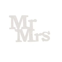 Outlet Overig Taarttopper Mr & Mrs Kunststof Wit 11cm 4st