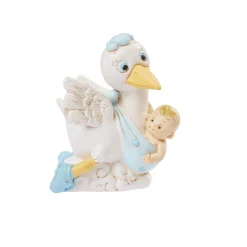 Clearance Overig Taarttopper Ooievaar Blauw Polystone 5,5cm