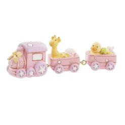 Clearance Overig Taarttopper Treintje Roze Polystone 9x2,5cm