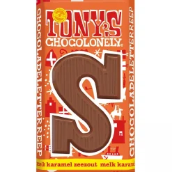 Clearance Overig Tony's Chocolonely Letterreep Karamel Zeezout - S - 180g