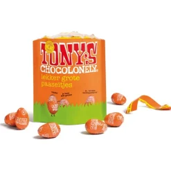 Clearance Overig Tony's Chocolonely Paaseitjes Melk Caramel Zeezout 178g
