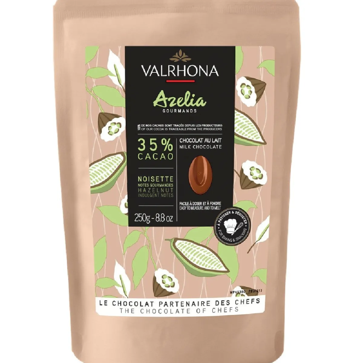 Hot Valrhona Chocolade Druppels Melk Azelia (35%) 250g