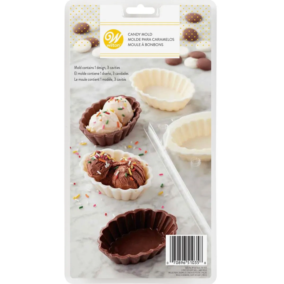 Hot Wilton Chocolademal Holvorm Bakjes Ovaal (3x)