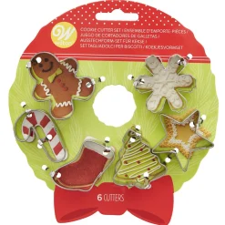Clearance Wilton Mini Koekjesuitsteker Kerstkrans Set/6