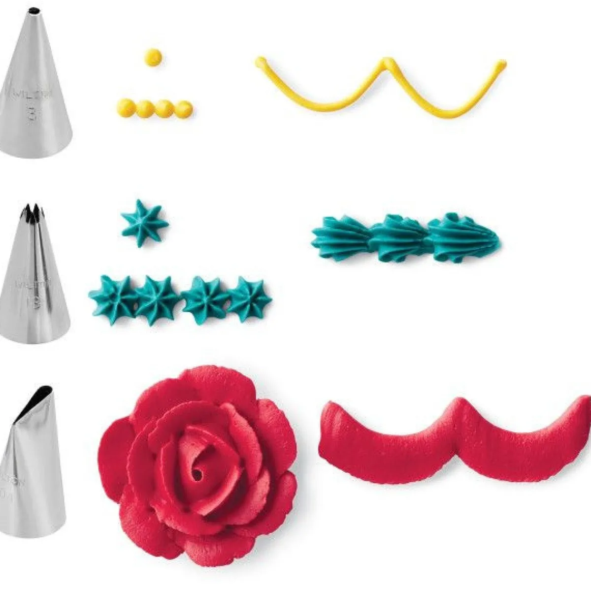 Online Wilton Spuitmondjes Set (#3, #18, #104, adapter)